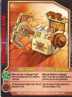 Rock Hammer Bakugan Battle Gear Card